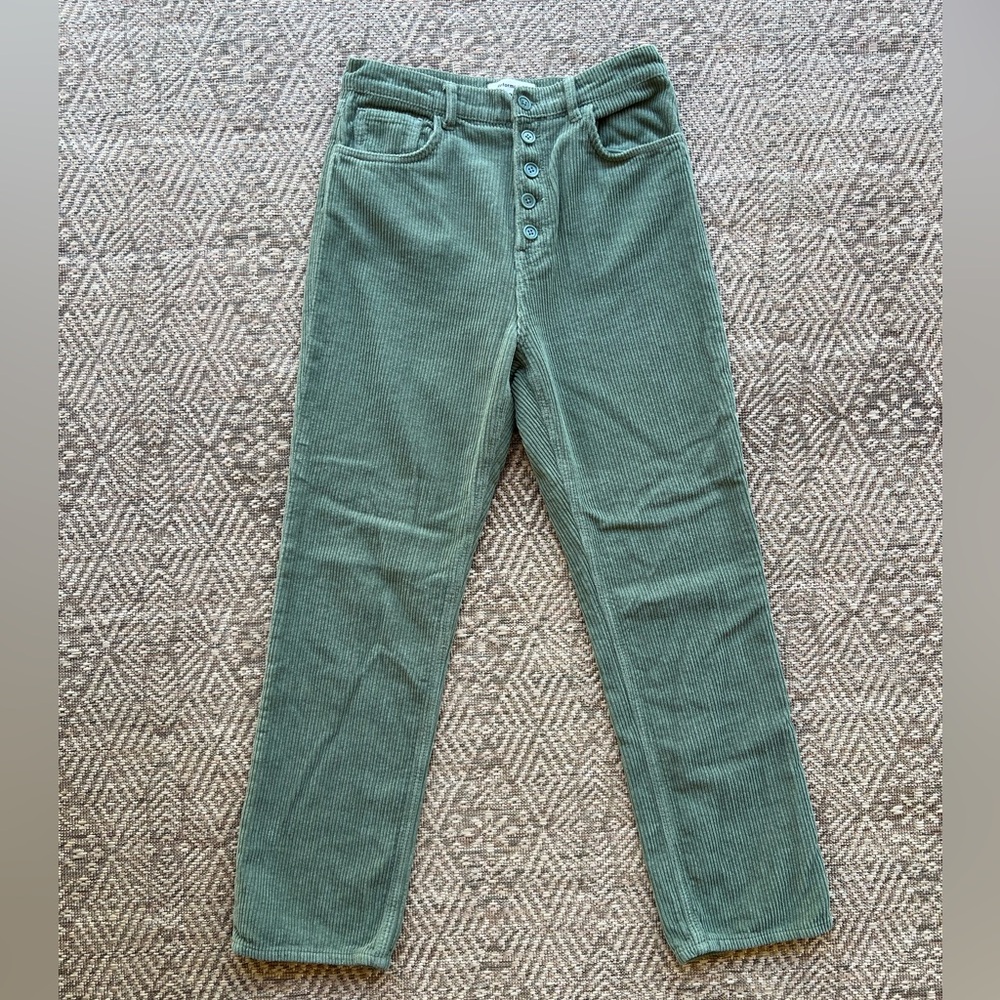 Reformation Green Corduroy Pants